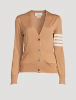 Wool Cardigan With Four-Bar Stripe