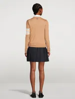 Wool Cardigan With Four-Bar Stripe