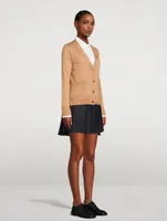Wool Cardigan With Four-Bar Stripe
