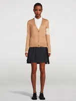 Wool Cardigan With Four-Bar Stripe