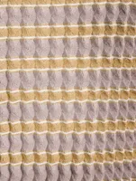 Spongy Sleeveless Midi Dress In Striped Print