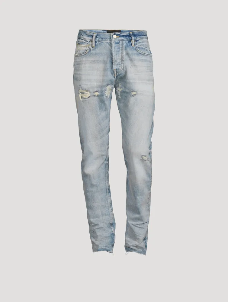 Straight-Leg Distressed Jeans