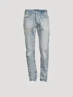 Straight-Leg Distressed Jeans