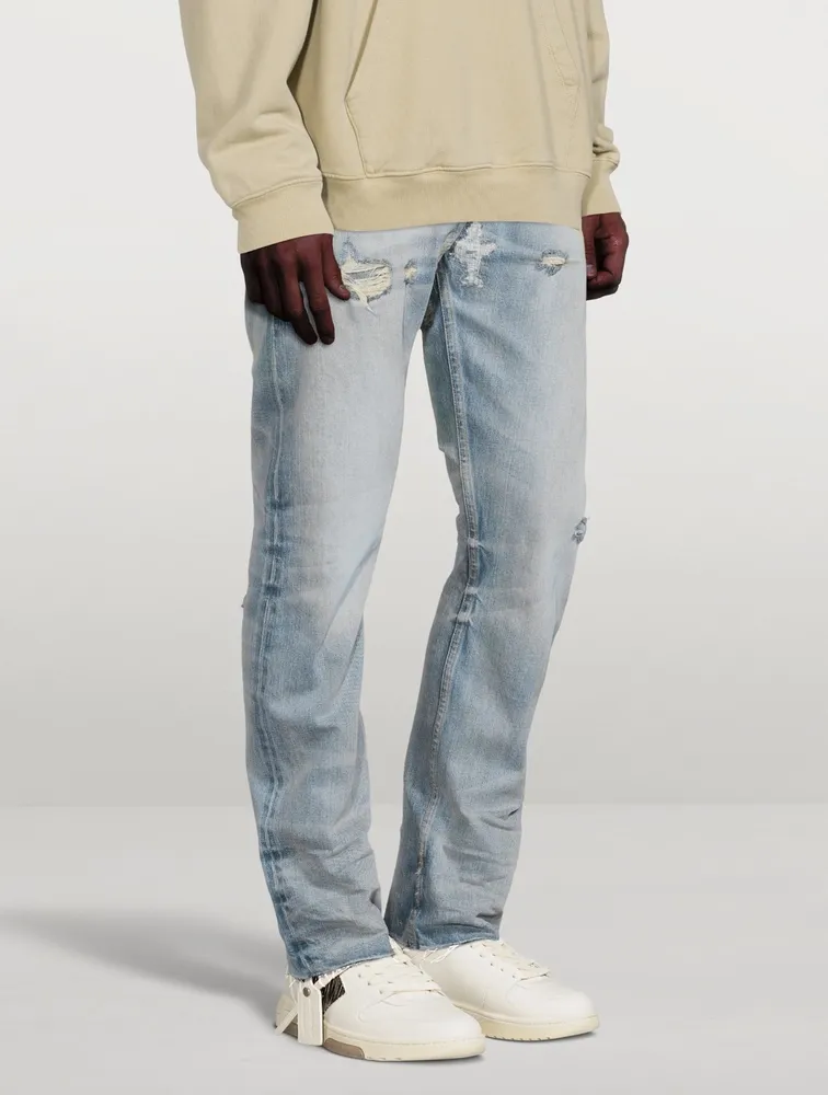 Straight-Leg Distressed Jeans