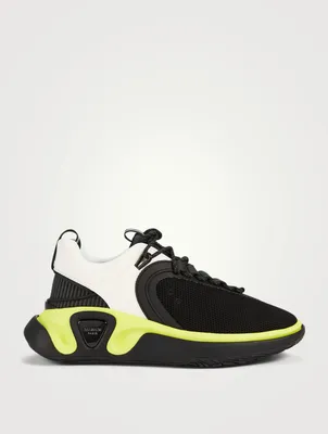 B-Runner Gummy Leather And Mesh Sneakers