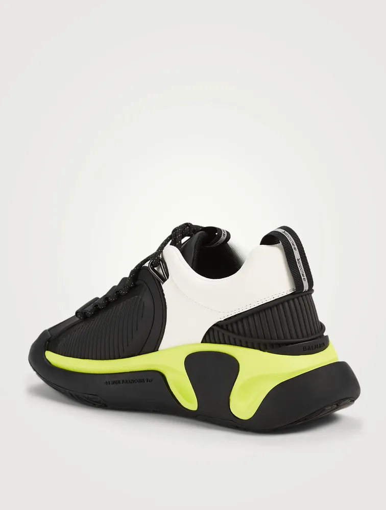 B-Runner Gummy Leather And Mesh Sneakers