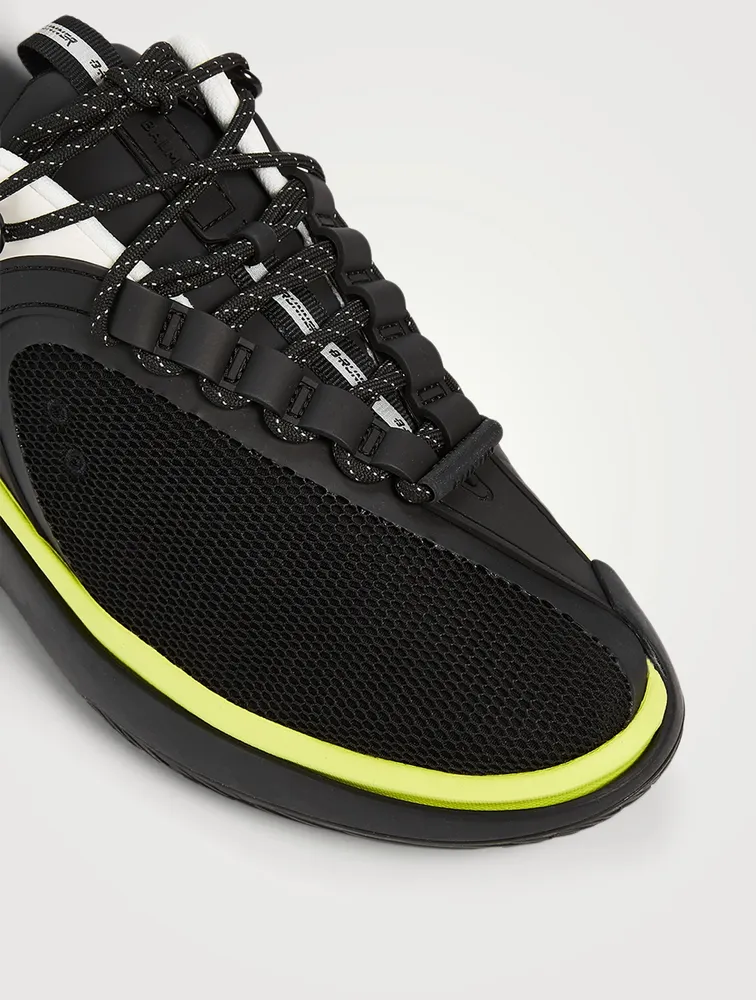 B-Runner Gummy Leather And Mesh Sneakers
