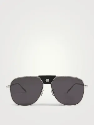 Phoenix Aviator Sunglasses With Leather Trim