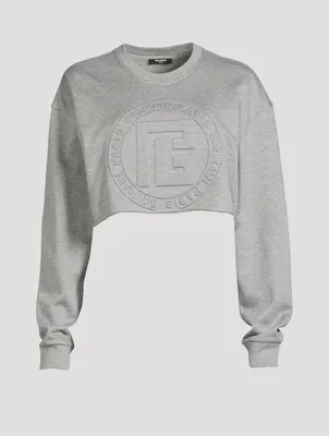 Embossed Logo Cropped Sweatshirt