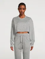 Embossed Logo Cropped Sweatshirt