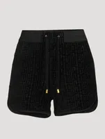 Velvet Embossed Monogram Shorts