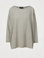 Linen Boatneck Long-Sleeve T-Shirt