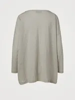 Linen Boatneck Long-Sleeve T-Shirt