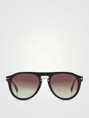 Aviator Sunglasses With Clip-On Lenses