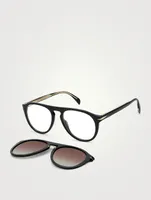 Aviator Sunglasses With Clip-On Lenses