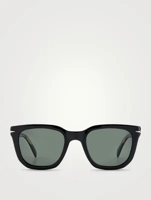 Rectangular Sunglasses With Clip-On Lenses