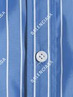 Logo Poplin Shirt Pinstripe Print