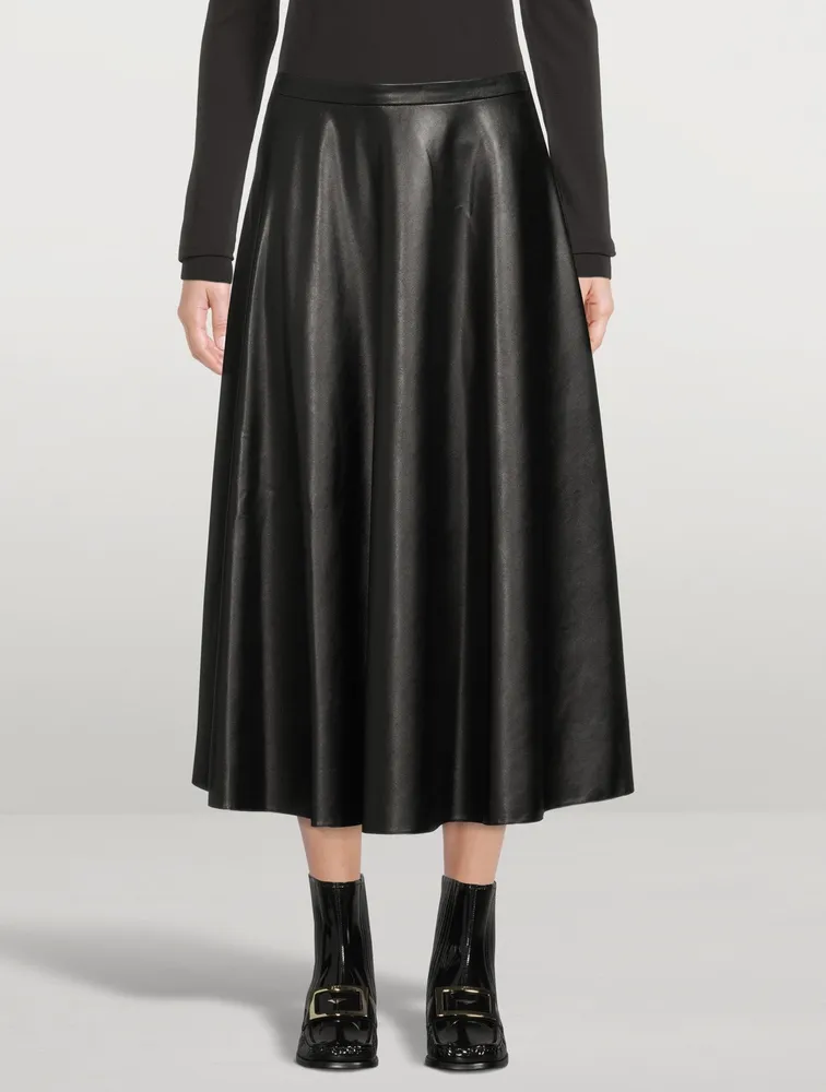 Vegan Leather Midi Skirt