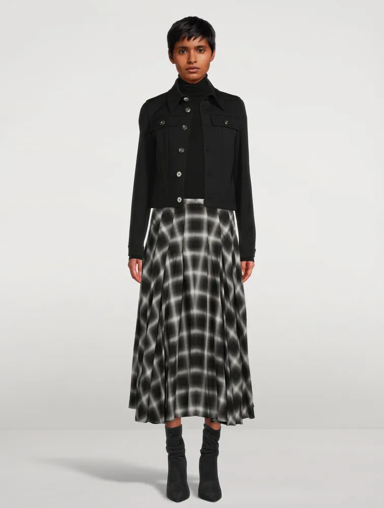 Midi Skirt Checkerboard Print