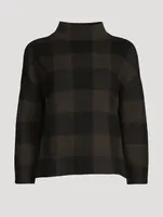 Virgin Wool Sweater Checkerboard Print