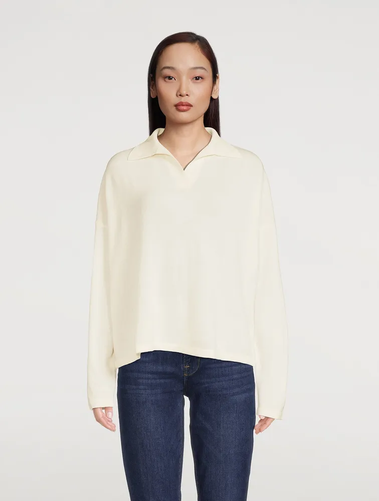 Virgin Wool And Cashmere Polo Sweater