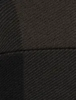 Stretch Virgin Wool Pencil Skirt Checkerboard Print