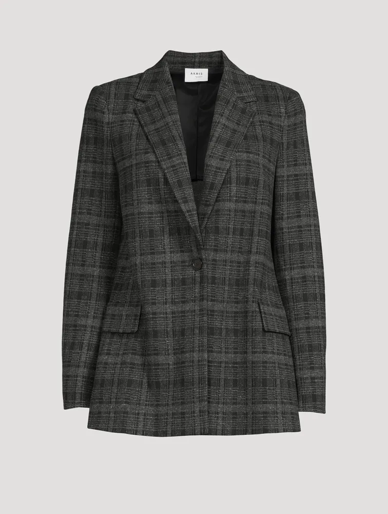 Tartan Boyfriend Blazer Check Print