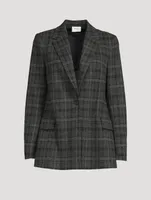 Tartan Boyfriend Blazer Check Print