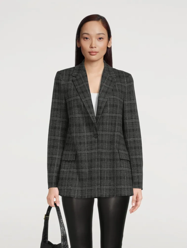 Tartan Boyfriend Blazer Check Print