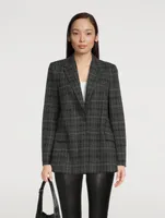 Tartan Boyfriend Blazer Check Print