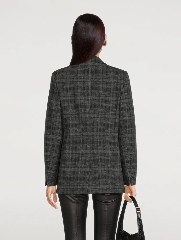 Tartan Boyfriend Blazer Check Print