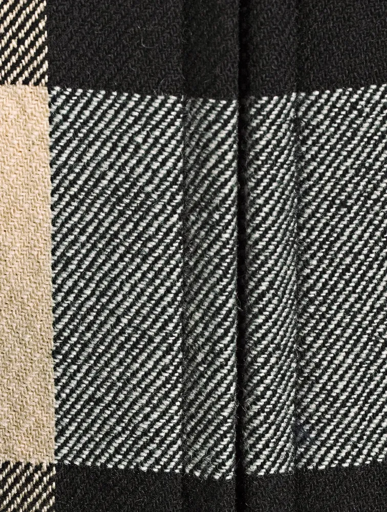 Stand Collar Jacket Checkerboard Print