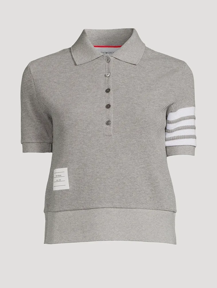 Compact Waffle Knit Polo Shirt