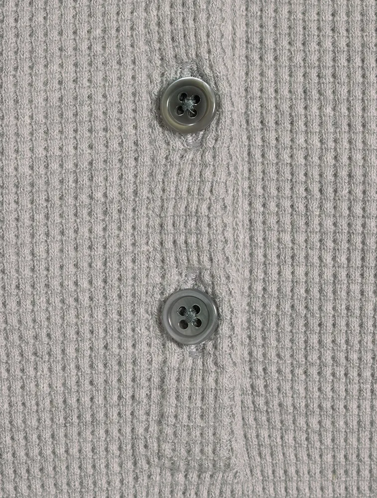 Compact Waffle Knit Polo Shirt