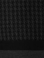 Micro Houndstooth Jacquard Merino Wool Turtleneck Sweater