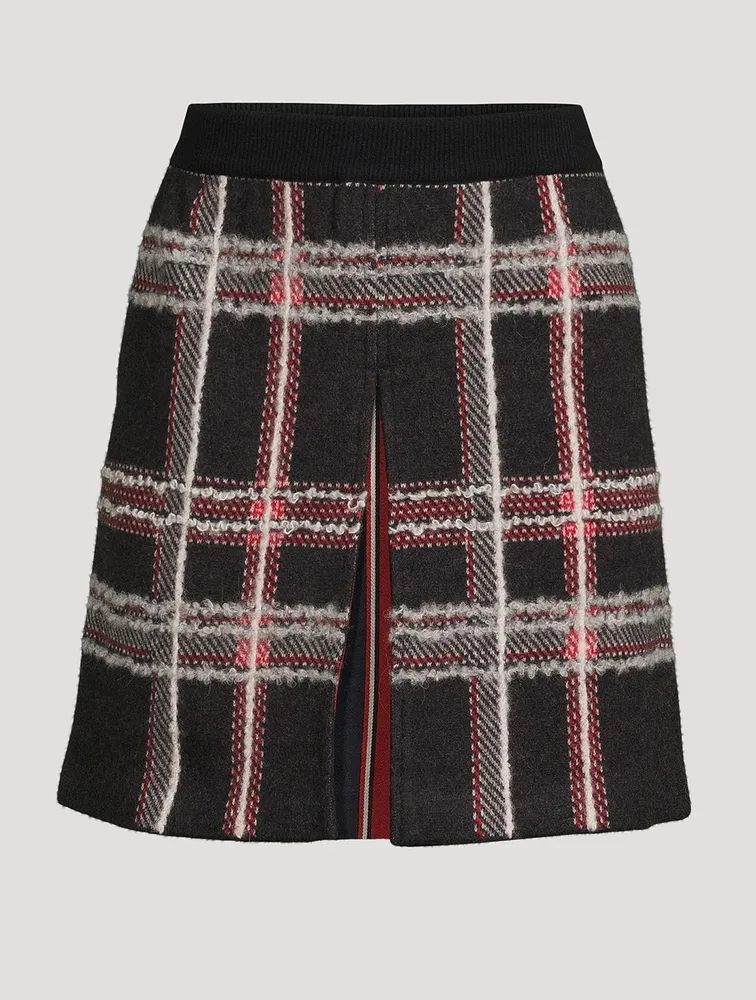 Hairline Madras Check Jacquard Mini Skirt