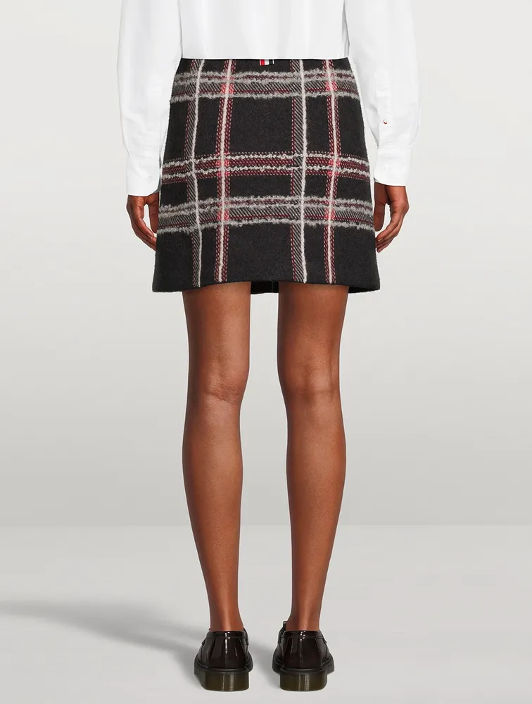 Hairline Madras Check Jacquard Mini Skirt