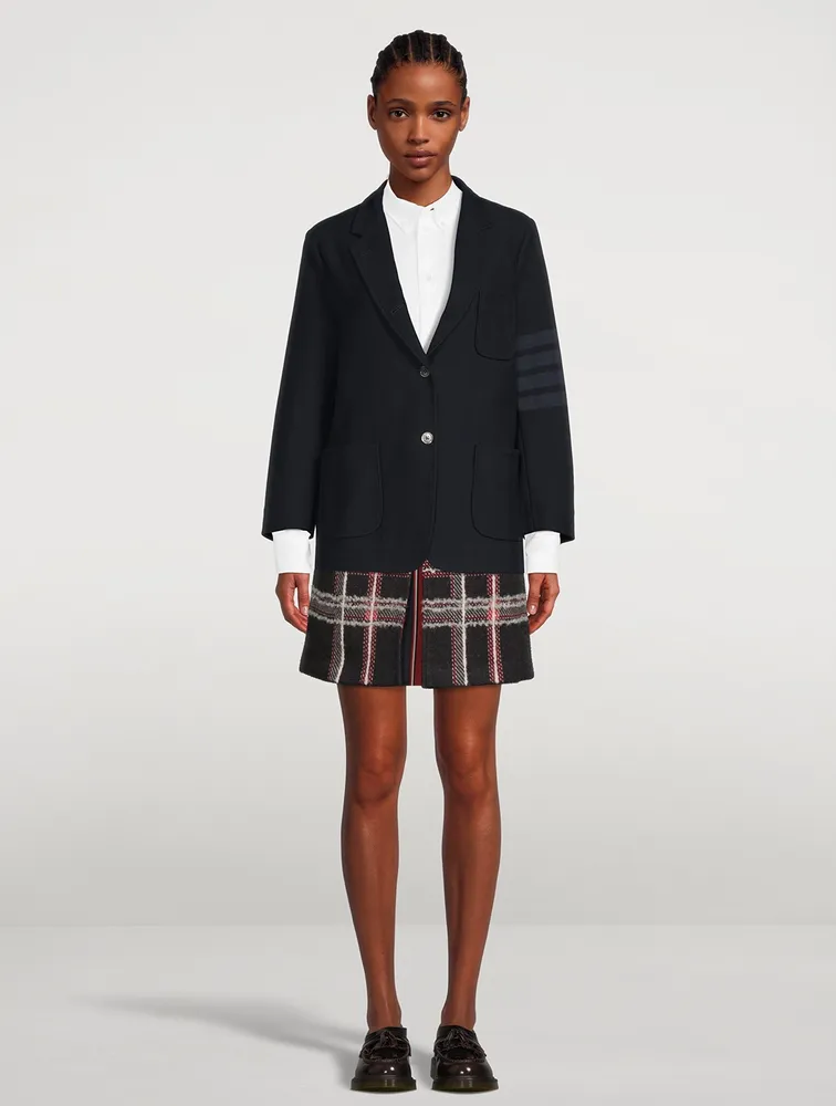 Hairline Madras Check Jacquard Mini Skirt