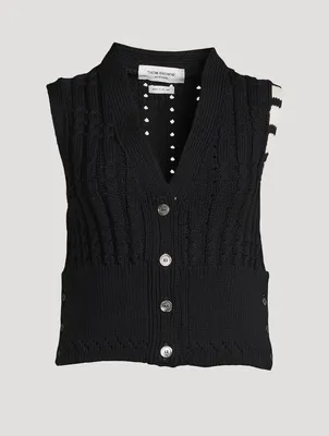 Cable-Knit Merino Wool Vest