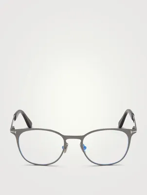 Round Optical Glasses With Blue Block Lenses