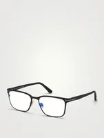 Rectangular Optical Glasses With Blue Block Lenses