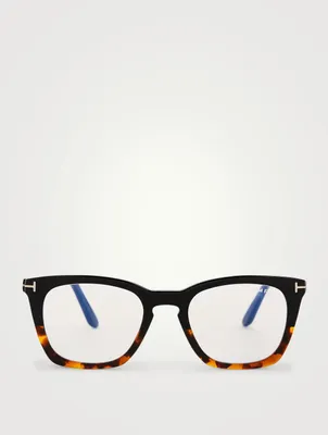 Rectangular Optical Glasses With Blue Block Lenses