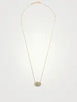 18K Gold Evil Eye Necklace With Turquoise And Diamonds