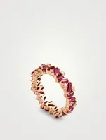 Fireworks 18K Rose Gold Eternity Band With Ruby And Diamonds