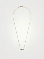 Mini Fireworks 18K Gold Bar Necklace With Emeralds And Diamonds