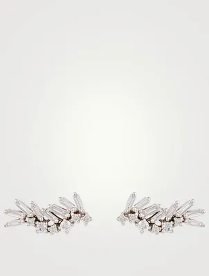 Fireworks 18K White Gold Earrings With Diamonds