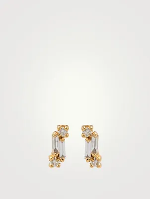 Fireworks 18K Gold Cali Classic Stud Earrings With Diamonds