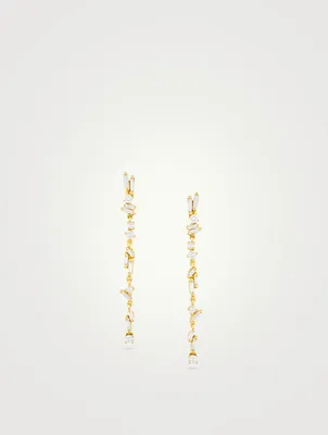 Fireworks 18K Gold Iva Linear Earrings With Diamonds