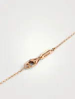 Mini Fireworks 18K Rose Gold Bar Necklace With Rubies And Diamonds