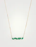 Fireworks 18K Gold Bar Necklace With Emeralds And Diamonds